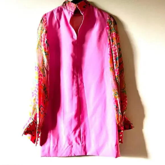 Vintage 60s style shift dress pink size XS - Picture 2 of 5